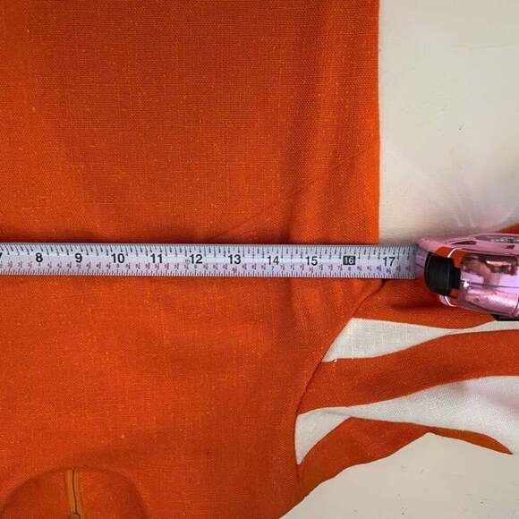 1960’s Knee‎ Length Orange and White Dress - Picture 4 of 4